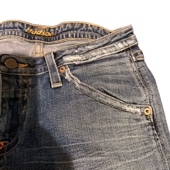 Hudson Cropped Side Slit Distressed Jeans Size 29 - Picture 2 of 7